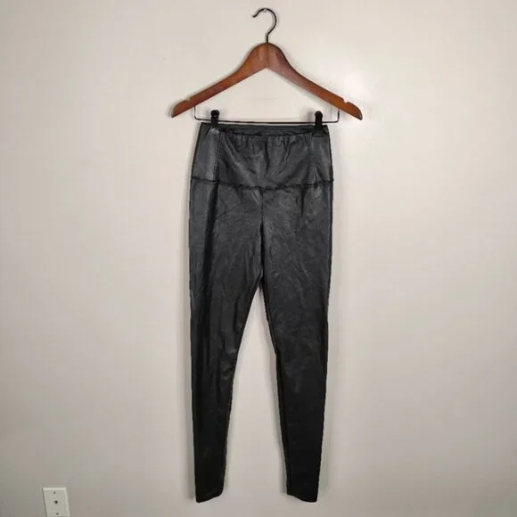 Aritzia Wilfred Free Daria Japanese Fabric High Rise Faux Leather Leggings S - Picture 2 of 9